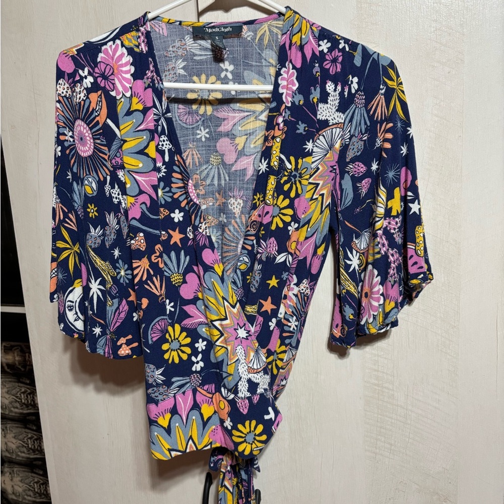 Psychedelic Wrap Top - Multicolor